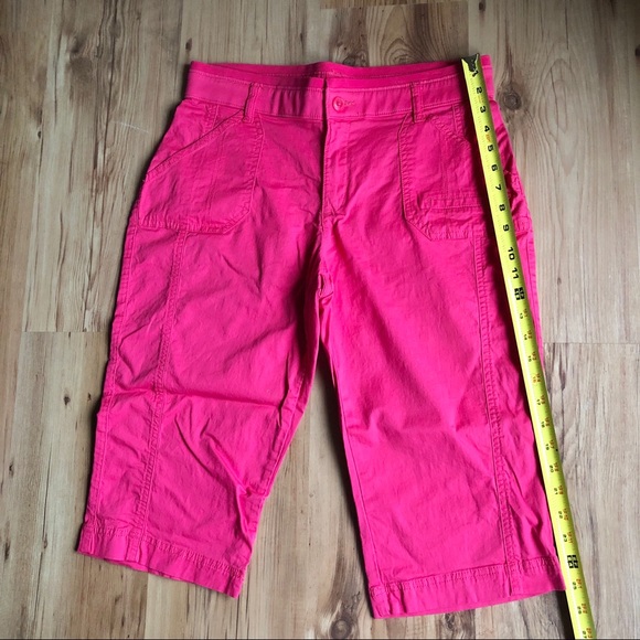 NEW LEE Capri Pants Hibiscus Pink Relaxed Fit Middleton Knit Waist Size 10 NWOT - Picture 6 of 15